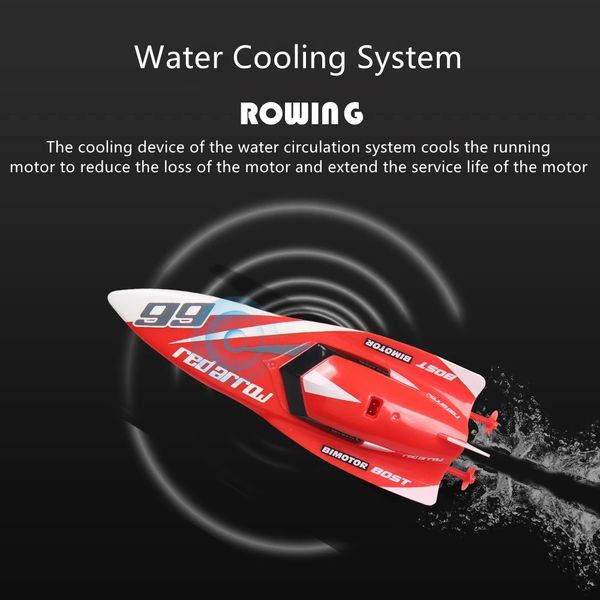 Water Kid Toy Racing Remote Control Speepboard 2,4 g de refroidissement à l'eau Double propulseur d'hélice de laisser entendre l'eau à grande vitesse RC Boat