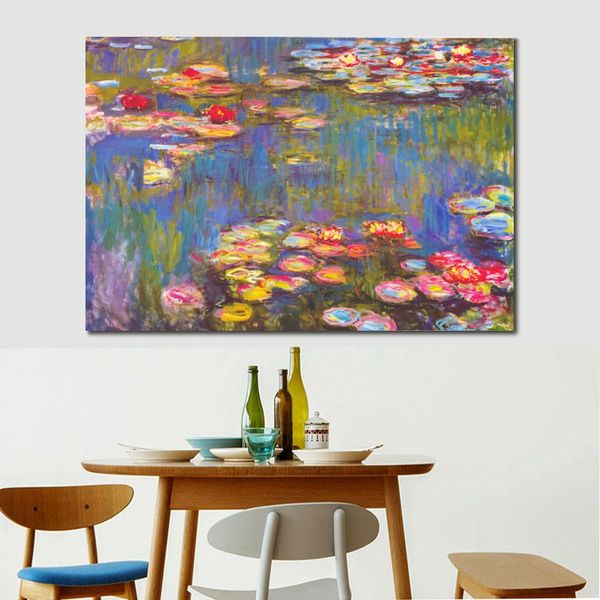 Nymphéas 1916 Claude Monet Peinture Impressionniste Art Peint À La Main Toile Mur Décor De Haute Qualité