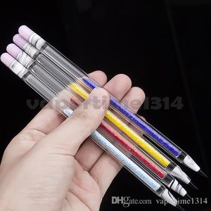 Coloré Sable Verre Crayon Dabber Fumer Accessoires Glow In Dark Outil Itinérant Bleu Clair Couleurs Dabble Dab Rig Bong Conduites D'eau 748