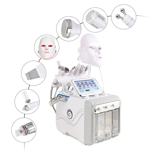 Eau Oxygène Jet Peel Hydra Beauté Nettoyage De La Peau Hydra Dermabrasion Machine Pour Le Visage Eau Aqua Peeling RF Lifting Masque LED Salon