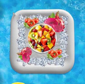 Water Party Gonflable Ice Salad Bar Buffet Service Plateau Seau à Glace pour Piscine Extérieure Bière Porte-Boire Flotteur Refroidisseur Stand De Nourriture Fournitures