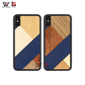 Cuir Créativité Conception Téléphone Cas De Luxe Étanche Pour iPhone 6s 7 8 Plus 11 XS Xr X Max Bois TPU Couverture Arrière Shell