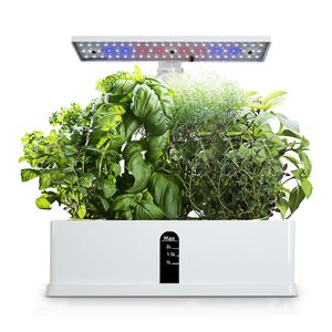 Bomba de agua Sistema de cultivo hidropónico inteligente Kit de jardín interior 9 vainas Temporización automática con altura ajustable 15W LED Luces de cultivo 240304