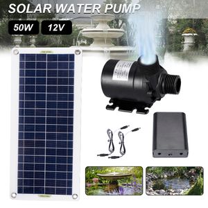 Bombas de agua 50W 800L/H Conjunto de energía solar sin escobillas Motor sumergible ultra silencioso Estanque de peces Fuente de jardín Decoración 221128