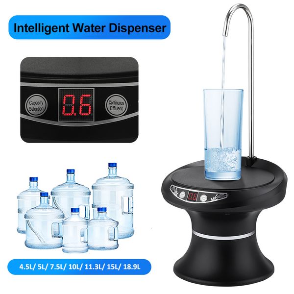 Bombas de agua Dispensador de agua eléctrico Bomba de agua automática USB Diseño de bandeja inteligente Cocina Oficina Bomba de agua potable portátil 0.3-1.8L 230707