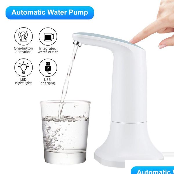 Bombas de agua Bombas de agua Botella eléctrica Dispensador de bebidas Matic Carga USB LED Luminoso Dispensadores de interruptores para el hogar 230427 Inicio G Dhgarden Dhbmq