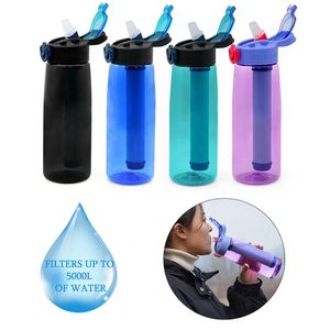 Waterzuiveraar Waterkoker met filter Buiten Kamperen Sport Survival Noodbenodigdheden Waterfilter Filtratiesysteem Fles 240312