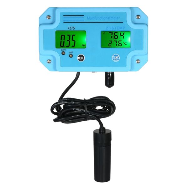 Freeshipping Water Quality Tester Professional 3 en 1 Ph / Tds / Temp Meter Detector de agua Multi-Parámetro Digital Lcd Tri-Meter Multi-Fun