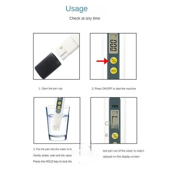 Prueba de calidad de agua TD TDS Tester de agua digital 0-9990ppm Potable El analizador de agua Analizador de analizador Analizador de pruebas rápidas