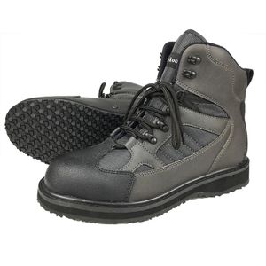Chaussures d'eau Waders de pêche à la mouche en caoutchouc semelle antidérapante chaussures de pataugeoire bottes de chasse 41-48 gris respirant en amont cuir à lacets hommes femmes 231213