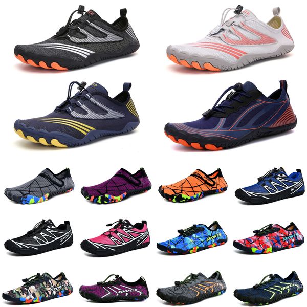 Chaussures d'eau gris rouge noir jaune chaussures de wading chaussures de plage couple baskets creek à semelles souples gris peau pieds nus plongée en apnée wading fitness femmes baskets de sport