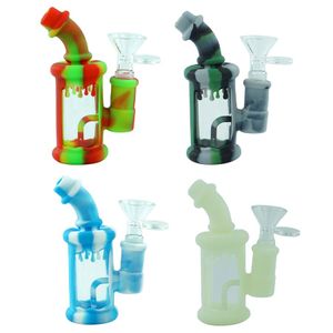 Water Roken Pipe Glas Bong Straight Oil Rig Bongs Pipes Silicone Slang Joint 4,5 