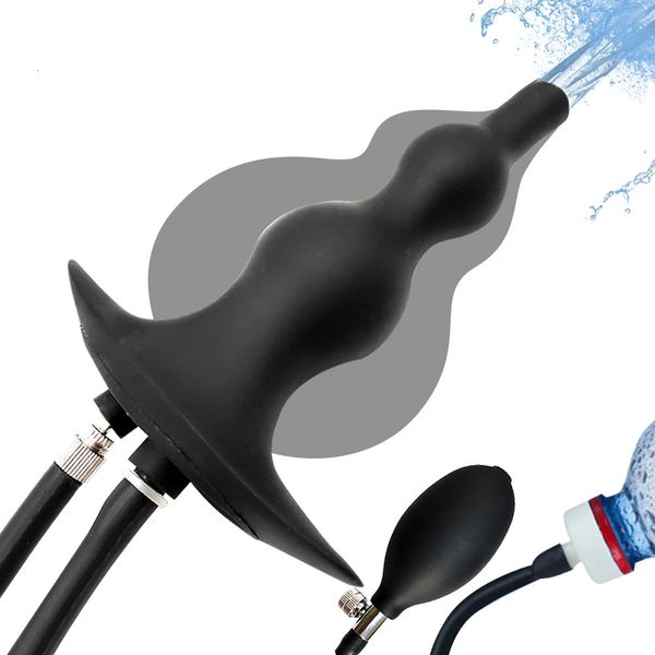 Jet d'eau gonflable Plug Anal nettoyant pour lavement Anal extenseur Anal cour arrière tirer perle Plug Anal adulte SM jouets sexuels alternatifs 240105