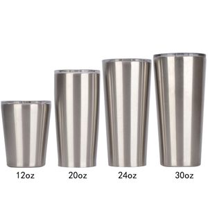 Water Tumbler koffiemok CONIC-vormbeker 12oz 16OZ 20OZ 24OZ 30OZ 18/8 Roestvrij staal Geïsoleerd Vacuüm 2-Wall Thermisch glas met dia