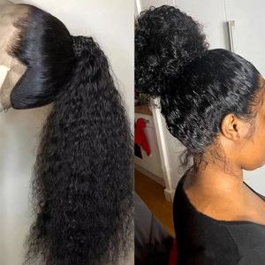 Vague d'eau 360 perruque de dentelle complète perruques de cheveux humains pré-cueillies pour les femmes noires perruques bouclées 13x4 HD avant 130% densité perruque frontale DIVA1