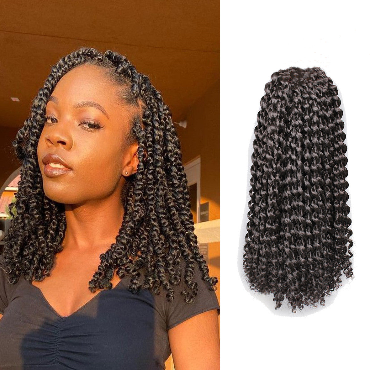 Watergolf gehaakte passie Twist Haar 22 strengen kinky krullende extensies groothandel 1B/27 ombre vlechten