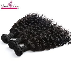 Vague d'eau Extension de cheveux brésiliens Big Curly 100% Bundle de cheveux humains vierges non transformés 3pcs / lot Teinture Ocean Hair Weave Trame greatremy 8-34 pouces