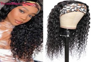 Water Wave Menselijk Haar Pruiken Peruaans Krullend Hoofdband Pruik Menselijk Haar Pruiken Voor Vrouwen 150 Remy Haar Sjaal Wig9444506