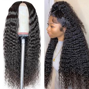Water Wave Lace Front Human Hair Wigs For Women 13x6 Frontal Pre Plucked 36inch Brazilian Remy Wig