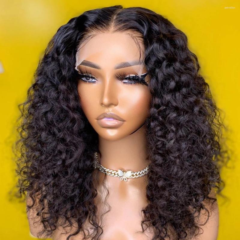 Water Wave Short Bob Wigs Curly Human Hair For Women Pre-Plucked 5x5x1 Lace Part Wig Deep Frontal On Sale