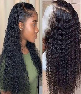 Watergolfpruik Curly Lace Front Haarpruiken voor zwarte vrouwen Bob Lang diepe frontale Braziliaanse pruik nat en golvende HD Fullsers GSDG9869487