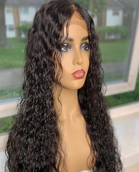 Eau Wavy Silk Base Wigs Gluelesslesless Silk Top Lace Wig Front Laceal Human Heuv Hair Wig Wig Wig With Baby Hair2901633