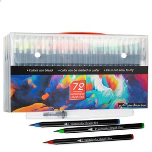 Rotuladores de acuarela 20/48/72 marcadores de acuarela de colores para dibujar, juego de rotuladores para niños, pincel para colorear con agua para letras, suministros de arte 231202