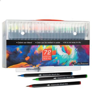 Stylos pinceaux aquarelle 204872 Marqueurs aquarelle de couleur pour dessin Ensemble de stylos feutres pour enfants Stylo pinceau à colorier à l'eau pour le lettrage Fournitures d'art 230420
