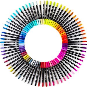 Aquarelle double pointe marqueur 60 couleurs artiste pinceau stylos marqueurs stylo pour enfants adultes coloriage livres ing P230427