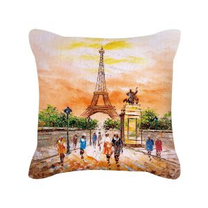 Aquarelle de taies d'oreiller Paris Pouteaux Tower Lovers Oreiller pour le salon Lit canapé canapé décor d'oreiller couvercle de couvercle