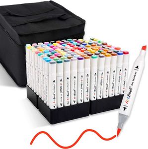 Stylos aquarelle ArtBeek Pinceau à alcool 120 couleurs Marqueurs de croquis d'artiste permanent à double pointe pour enfants et adultes P230427