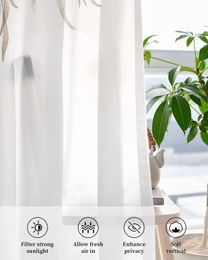 Feuilles de plante aquarelle rideaux ridelle rideaux pour les traitements de fenêtre de cuisine du salon rideaux voile