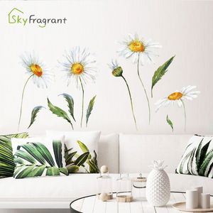 Aquarel Madeliefjes Bloemen Muursticker Slaapkamer Stickers Zelfklevende Woonkamer Veranda Muur Decor Home Decor Kamer Decoratie