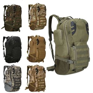 Outdoor Combat Camouflage Tactical Molle 45L Backpack Sports Pack Hiking Bag Tactical Rucksack Camo Knapsack NO11-015 J0E8
