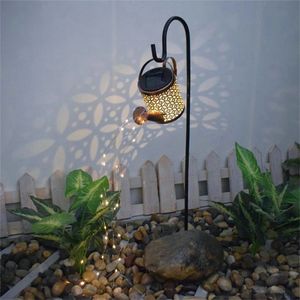 Gieter Solar Tuin Landschap Pad LED Lichtslingers Yard Stake Met Planter Gazon Kunst Outdoor Kerstversiering 231227