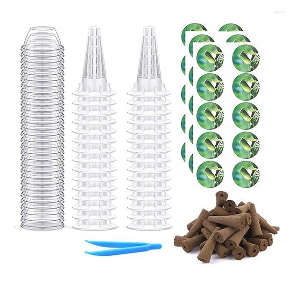 Equipos de riego 121 piezas Kit de vainas de semillas adecuado para plantas de sistema de cultivo hidropónico Suministros para exteriores e interiores