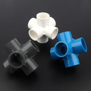 Équipements d'arrosage 12pcs / lot 25mm PVC joints 6ways stéréo système d'irrigation de jardin aquarium réservoir tube adaptateur connecteurs de tuyau d'eau bricolage elle