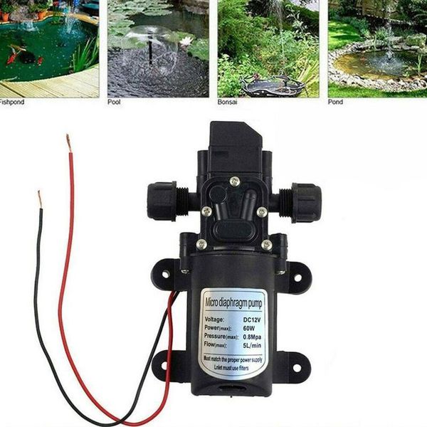 Equipos de riego 12V 60W Micro bomba de diafragma automática Mini lavado de autos eléctricos Interruptor de agua de alta presión1