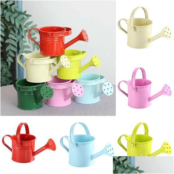 Équipements d'arrosage 1Pc Mini Métal Peut Fleur Bouilloire Eau Vintage Pot De Pulvérisation Jardin Maison Enfants Drop Deliver Dhqeb