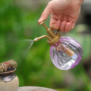 Watering apparatuur 1 stks plastic glazen bronsstijl retro pot bloem antieke planten douchebranden fles kleine tuingereedschap