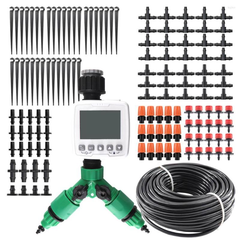 GardenPro 30M Drip Irrigation Kit Timer System - Automatic Controller, Adjustable Flow, Greenhouse Watering Solution.