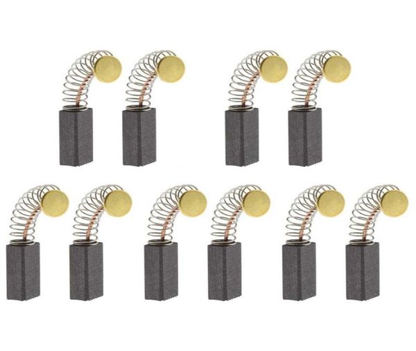 Equipos de riego 5 pares de cepillos de carbón de motor 13 mm x 8 mm 5 mm Piezas de repuesto de herramientas eléctricas universales para amoladora angular orbital S8264397