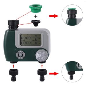 Watering Equipments Ball Valve Elektronische automatische twee wateruitlaten Grote scherm Digitale timer Irrigatiecontroller voor tuin/binnenplaats