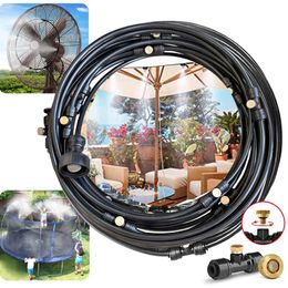 Watering Uitrustingen DIY Outdoor Vernevelaar Tuin Sproeier Verneveling Koelsysteem 33FT Line12 Messing Mist Nozzles Voor Patio Terras Kas 230721