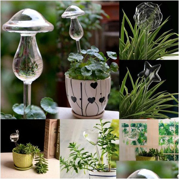 Équipements d'arrosage Plantes en verre Fleurs Distributeur d'eau Auto-oiseau Conception Abreuvoir 6 Types Livraison directe 202 Dh45M