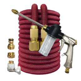 Équipements d'arrosage tuyau d'arrosage épaississant de haute qualité pistolet à eau en métal extensible haute pression lave-auto tuyaux flexibles magiques