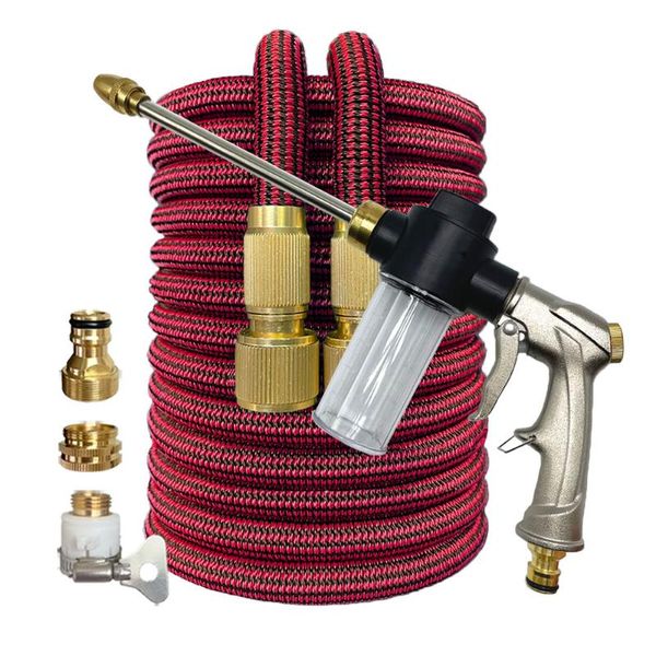 Équipements d'arrosage tuyau d'arrosage épaississant de haute qualité pistolet à eau en métal extensible haute pression lave-auto tuyaux flexibles magiques