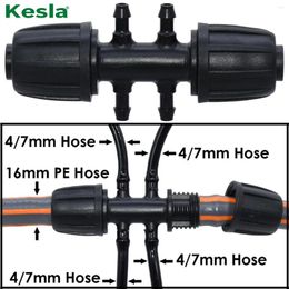 Équipements d'arrosage KESLA 16mm à 4/7mm connecteur de tuyau adaptateur d'eau d'irrigation de fleur de jardin 6 voies PE 1/4 ''joint de tuyau Micro
