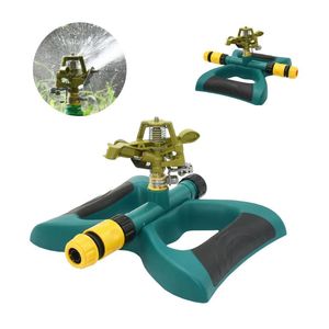 Watering Equipments Metaal 360 graden Auto roteerbare watersprinkler met ondersteuning Verstelbare tuin Lawn Irrigation Tools Rocker nnozzle