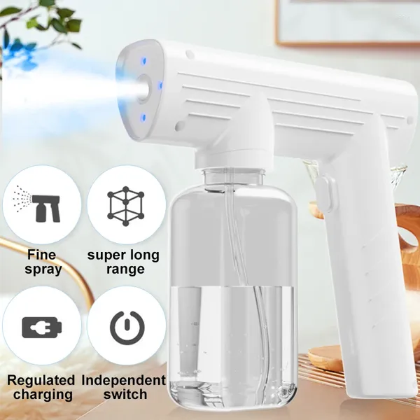Équipements d'arrosage Nano Spray Gun Sanitizer Pulvérisateurs USB Blu-ray Rechargeable Handheld Steam Désinfection Pulvérisateur Humidificateur pour la maison